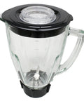 6 Piece Round Blender Glass Jar Replacement Kit For Oster Blenders, 1.3 Liter Capacity, clear glass jar with lid and handle
