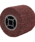 Heavy Duty Non Woven Wire Drawing Wheel With Abrasive Coating For Rapid Polishing And Uniform Shaping, brown abrasive material.