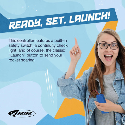 2230 E Launch Controller For Model Rockets And Kits held by excited person, highlighting safe ignition system.