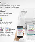 Go To Compact All In One Wireless Printer Featuring Automatic Document Feeder Built In Fax And Seamless Mobile Printing For Home Office Inkjet Scanner Copier No Sweat Setup showing mobile printing from a smartphone.