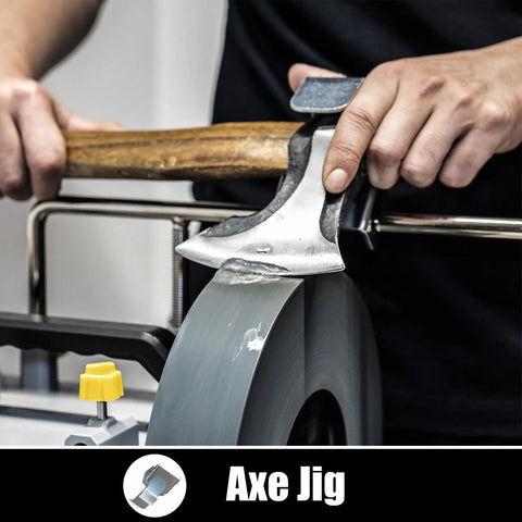Axe sharpening with Pro Grade Sharpening Gear Kit For Wet Sharpening System With Long Knife Jig Short Knife Jig Axe Jig And Scissors Jig Compatible
