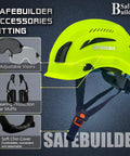 Tough As Nails Lightweight Safety Helmet With Six Point Suspension For Construction Sites ANSI Approved Vented Hard Hat in green with adjustable visors.