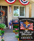 Patriotic 250th Anniversary USA Flag For Outside Garden Decor 12x18 Inch Double Sided We The People 1776 Celebration Flag in front yard