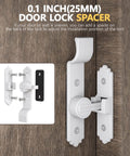 90 Degree Sliding Barn Door Lock With Zinc Alloy Security Flip Latch, Ergonomic Handle, White Finish showing installed view