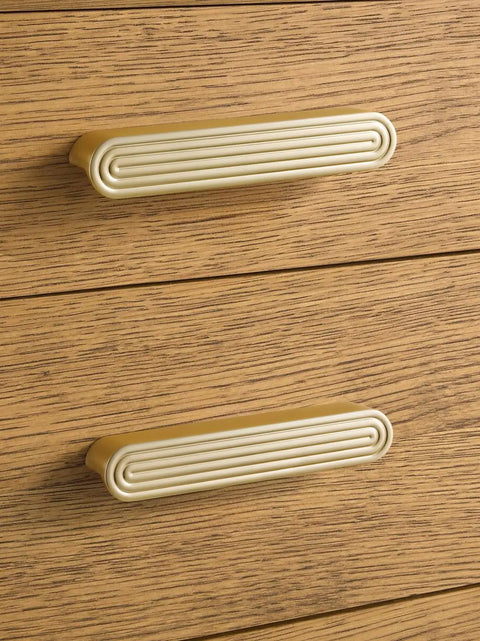 Tough As Nails Gold Cabinet Pulls Five Inch Hole Center Slick Zinc Alloy Drawer Handles For Kitchen Bedroom Closet Upgrade Easy Peasy Mount Solid Build 10 Pack on wood.