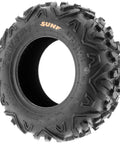 All Terrain ATV And Go Kart Tires A051 145/70-6 Tubeless 6PR Set Of 4, rugged tread design close-up displayed