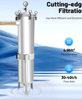 Beefy 304 Stainless Steel Bag Filter Housing, 2 Inch NPT Inlet Outlet with high pressure for industrial water filtration
