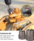 25 Piece Screw And Bolt Extractor Set With Left Hand Drill Bit Included For Removing Damaged Stripped Bolts Screws Nuts Studs.