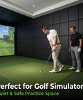 Kickass Quality Golf Wall Padding Panels Premium 20 X 20 X 2 Inch High Density Foam Blocks used in a golf simulator room.