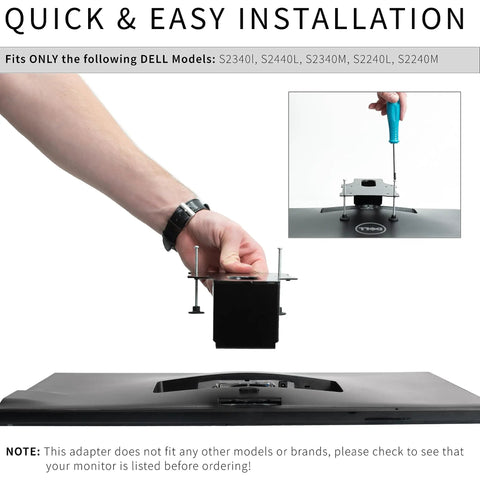VESA Adapter Plate Mounting Bracket For Dell S Series Monitors S2340L S2440L S2340M S2240L S2240M installation demonstration