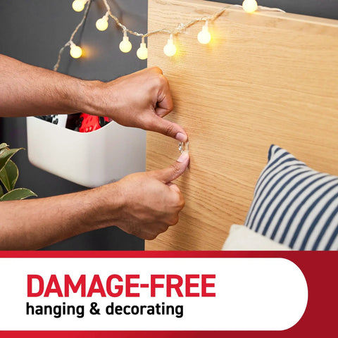 Damage Free Indoor Mini Light Clips Value Pack With 45 Clips And 54 Strips For String Lights And Cable Management Ideal For Home Office Dorm Decor Holds Up To 0.3 Lb