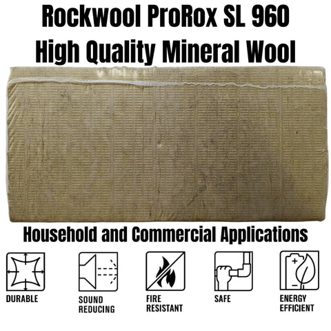 Ten Pack 24 X 48 X 1 Inch Rigid Mineral Wool Insulation Heavy Duty Stone Rock Boards for Home Studios, visible insulation panel.