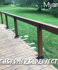Nominal 4x4 Post Base Cover With Skirt Flange And Stainless Steel Screws For Deck Porch Railing Support Black in use