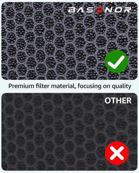 Comparison of Tesla Model 3 And Model Y HEPA Cabin Air Filter With Activated Carbon OEM Replacement to other materials.