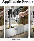 Sturdy Drill Press Stand Bench Top With Vise For Hand Drill Adjustable Benchtop Holder With Aluminum Alloy Base drilling wood, iron, aluminum