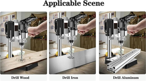 Sturdy Drill Press Stand Bench Top With Vise For Hand Drill Adjustable Benchtop Holder With Aluminum Alloy Base drilling wood, iron, aluminum