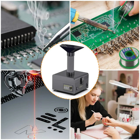 Heavy Duty Fume Extraction System With USB And LED, 150W, 180 m3/h Strong Suction for soldering, laser engraving, and nail salons