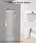 10 Inch Rain Shower Head System With Handheld Spray, high pressure wall mounted brushed nickel shower valve set