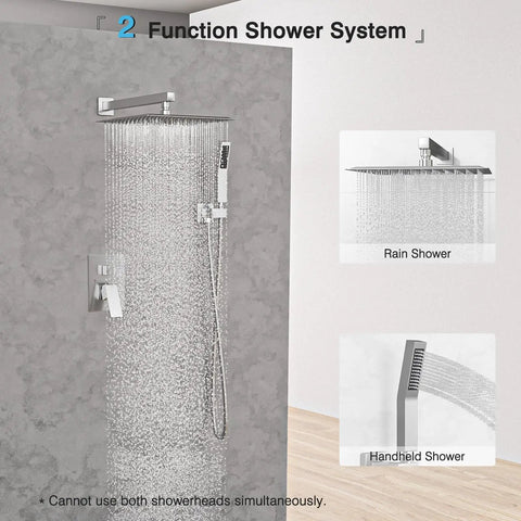 10 Inch Rain Shower Head System With Handheld Spray, high pressure wall mounted brushed nickel shower valve set