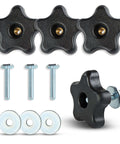 5/16 Inch Threaded Knob Kit With Bolts And Washers, 4 Pack T Track Clamping Knobs for jigs, fences, fixtures, and tools