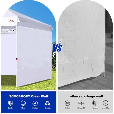 Comparison of SunWalls Sidewalls For 10x10 Canopy Frame, 3 Pack White, Durable 300D Polyester with inferior product