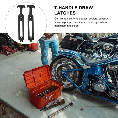 T Handle Draw Latches Set Four Pieces Rubber Elastic Buckle Flexible Shock Proof Tool Box Hasp Lock Storage All Weather