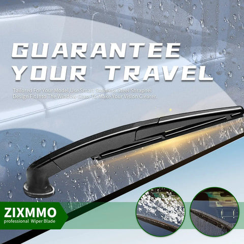 Close-up of wiper blade with rain and snow, illustrating Three Pack Wiper Blades Replacement For Forester 2019 To 2025 Top Lock