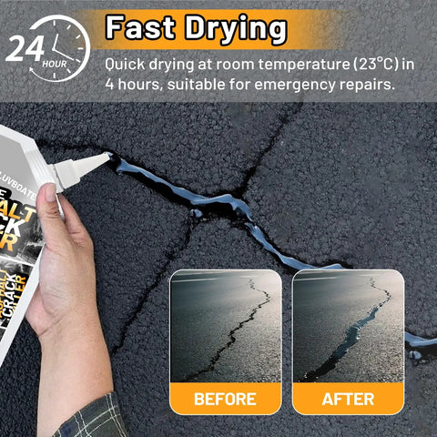 Applying High Elasticity Asphalt Crack Filler Self Leveling Sealant For Driveways And Walkways Waterproof Road Repair 74oz