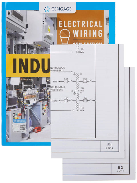 Book cover of Industrial Electrical Wiring Guide With Step By Step Installation And Safety Tips For Wiring Systems In Industrial Facilities 17th Edition Illustrated Hands On Reference with circuit diagrams visible.