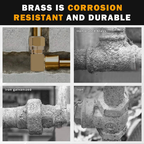 Brass DOT-approved 5-pack compression 90-degree elbow fittings, 1/4 in tube OD x 1/4 in NPT thread