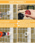 Step-by-step use of 9 Piece PVC Pipe Reamer Kit With Aluminum Head And 2 Blades For SCH40 Fittings in DIY plumbing.
