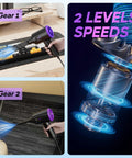 Electric Air Duster And Blower For Keyboard, PC And Electronics, Lightweight Multi Use Duster showing two speed levels.