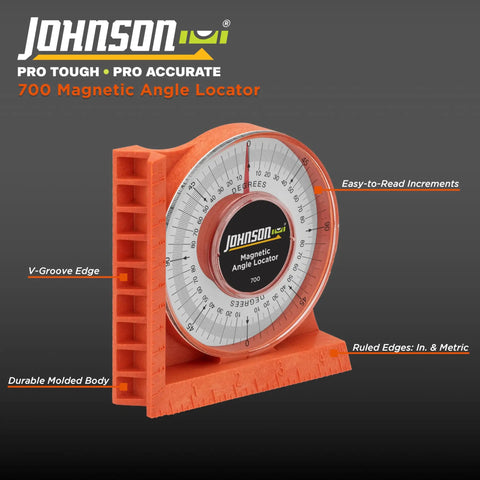 Magnetic Angle Locator Tool Pro Grade For 0 To 90 Degree Increments In Four Quadrants With Clear Acrylic Lens, orange body