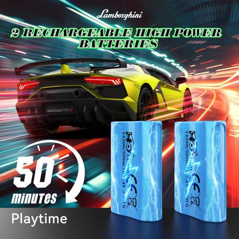 Lamborghini Officially Licensed Remote Control Car With Realistic Lambo Design For Boys And Girls, featuring two batteries.