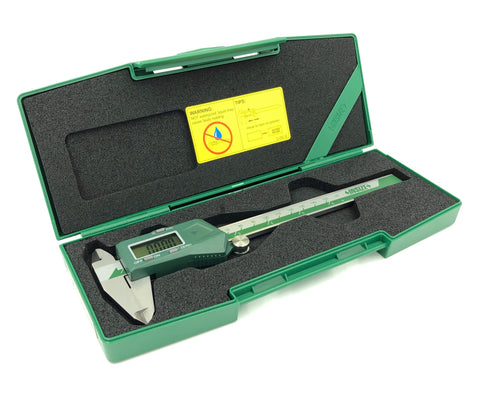 Digital Caliper 0 To 12 Inches 300mm Stainless Steel Digital Caliper With 0.0005 Inch Resolution in green protective case