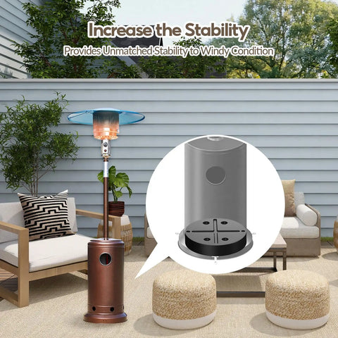 Stability Boost Outdoor Heater Weight Bag With Sand Or Water Fill in patio setting, showing weight bag installation.