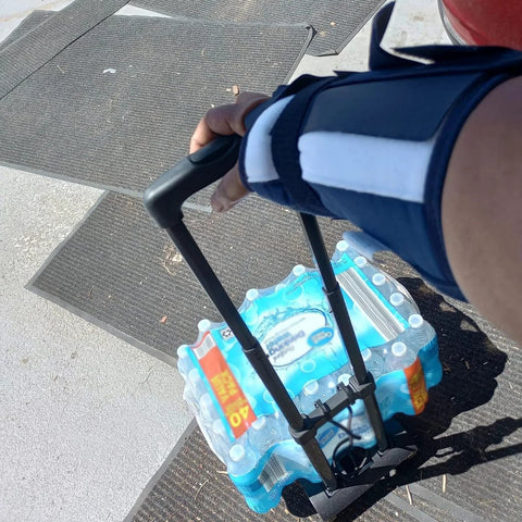Heavy Duty Folding Hand Truck With Four Wheels, Solid Construction Utility Cart for Luggage and Travel Gear, carrying bottled water