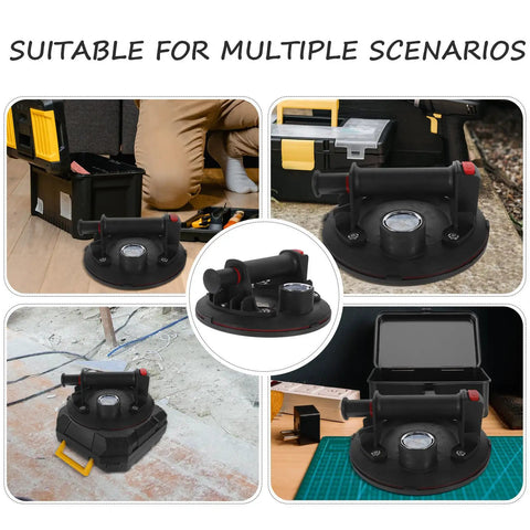 Heavy Duty Glass Lifter With Vacuum Air Pump And Pressure Gauge For Moving Ceramic Tile Sheet Metal Granite And Furniture Safely using strong adsorption cup in various settings.