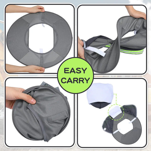 Two Piece Hard Hat Sun Shade With Full Brim Visor And Mesh Neck Gaiter High Visibility Reflective Bandana Face Scarf For Construction Helmets Grey On Job Sites