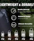 Ultralight Dry Bag Set 5 Pack Waterproof Dry Sacks In 3L 5L 10L 15L 20L with sizes and features displayed