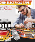 Man repairing circuit board next to Liquid Electrical Tape Quick Drying Insulating Glue Black Waterproof Wire Sealant