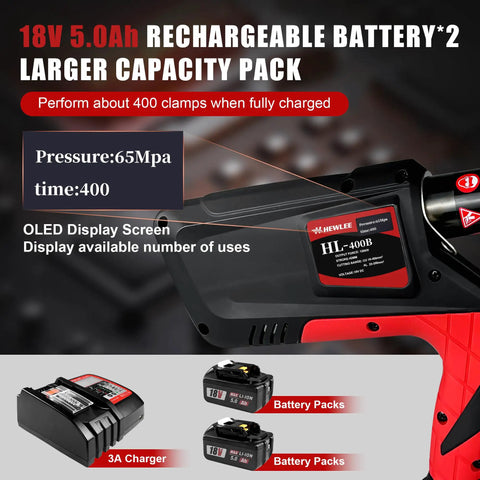 Heavy Duty Cordless Electric Wire Cable Crimping Tool Boasts 60KN Torque And Brushless Muscle Built Like A Tank Includes Dual 18V Packs and charger