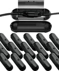 16 Pack Outdoor Extension Cord Safety Capsule Protectors for Holiday Lights, Waterproof Weatherproof Plug Covers, Black