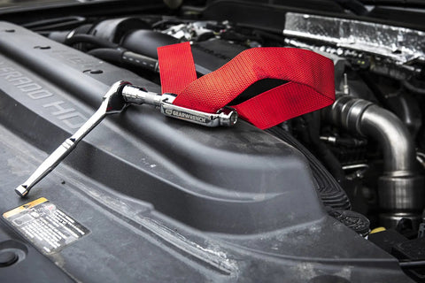 Heavy Duty Oil Filter Strap Wrench With Three Eighths And One Half Inch Drive Nylon Strap Forged Steel Handle Chrome Plated Drive