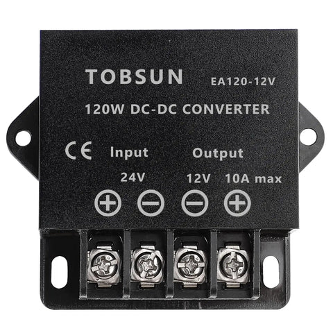 Front view of 24V To 12V Buck Converter 120W 10A Power Regulator Module Plug And Play For Automotive Industrial electronics