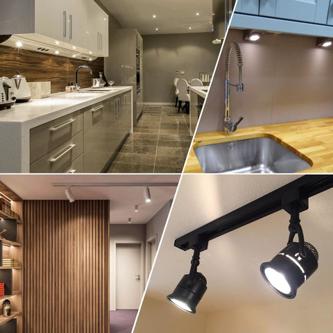 Dimmable GU10 LED Bulbs 5W 450 Lumens 4000K Natural White Easy Install 38 Degree Beam AC120V Spotlight Lighting in Kitchens