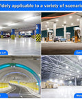 Various scenarios for 100W LED Canopy Light Fixture Ultra Bright 5850 Lumens 5700K Daylight IP65 Waterproof AC 100 277V