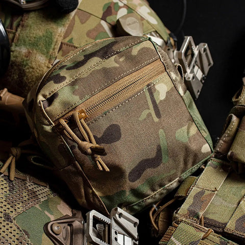 Grabs-And-Go Utility Pouch MOLLE-Compatible Gear Organizer Bag with Front Zip Pocket on tactical gear