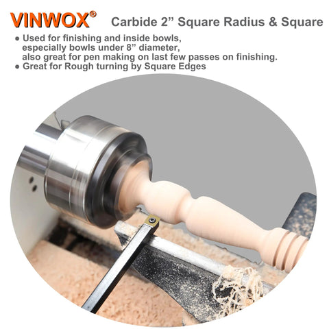 Pro Grade Carbide Wood Lathe Turning Tool Set 13.5 Inch Four Piece For Pen Turning in use on wood project with cutter head