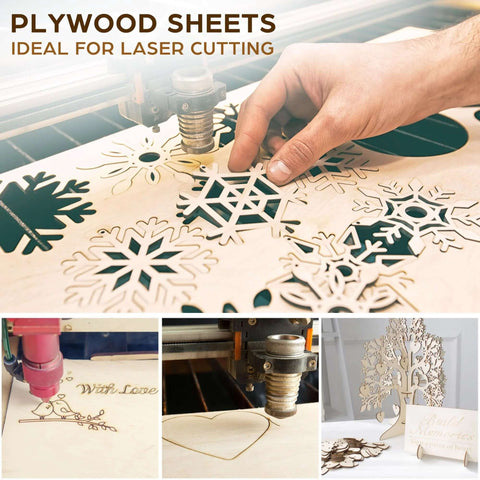 LotFancy basswood sheets, 12-pack, 12 x 12 x 1/16 in plywood for laser cutting and DIY crafts